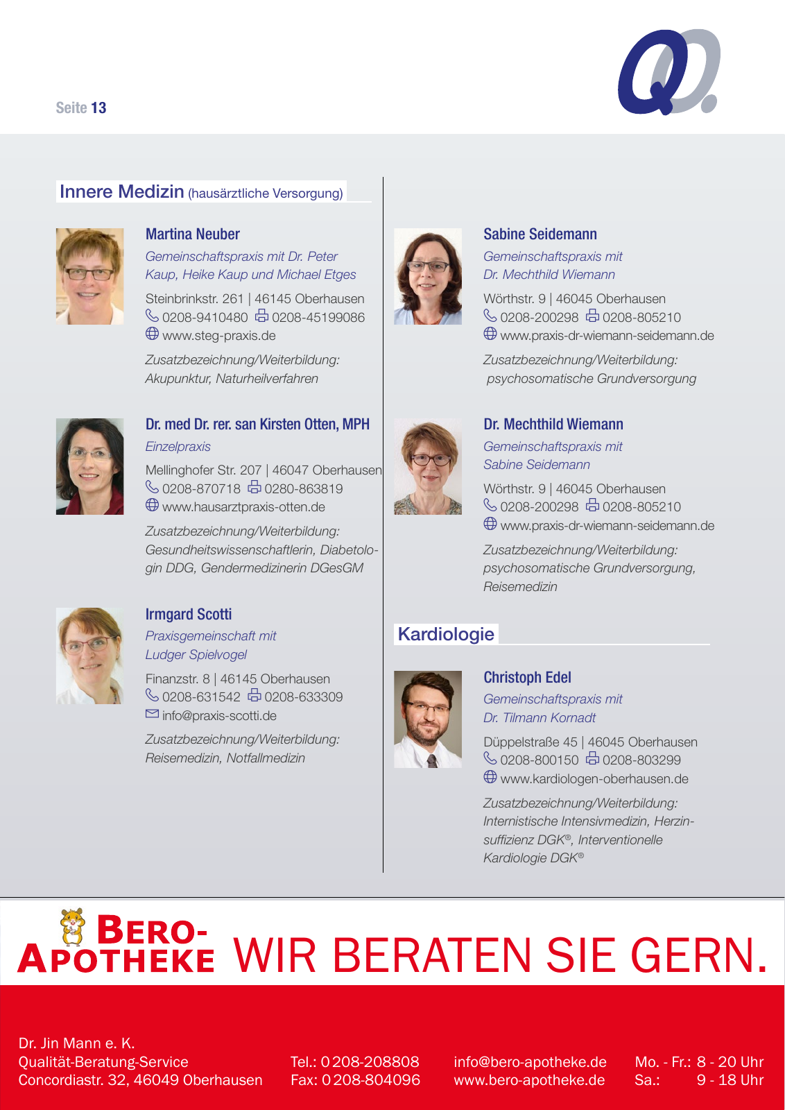 Vorschau Quali-Net O. - Qualitätsnetz Oberhausener Ärzte e.V. Seite 13