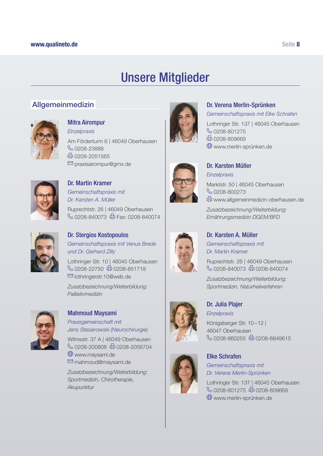Vorschau Quali-Net O. - Qualitätsnetz Oberhausener Ärzte e.V. Seite 8