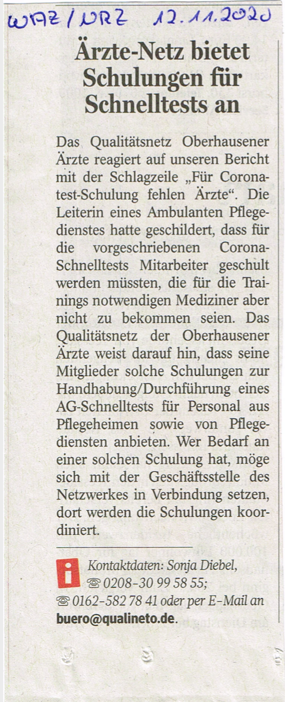 schulungen fuer schnelltests